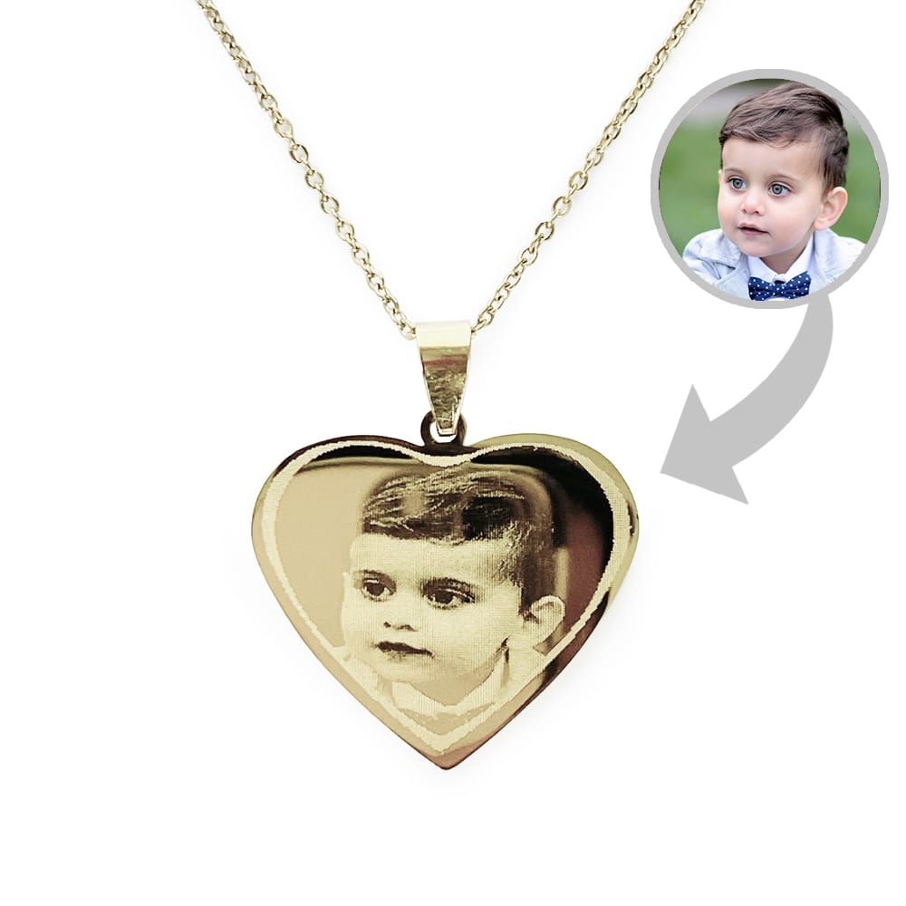 (Heart) Engravable Necklace - Gold-plated SS 316L / M-502